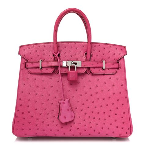 HERMES Ostrich Birkin 25 Fuchsia 1144107